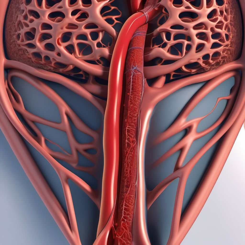 Unspecified injury of inferior mesenteric artery digital illustration