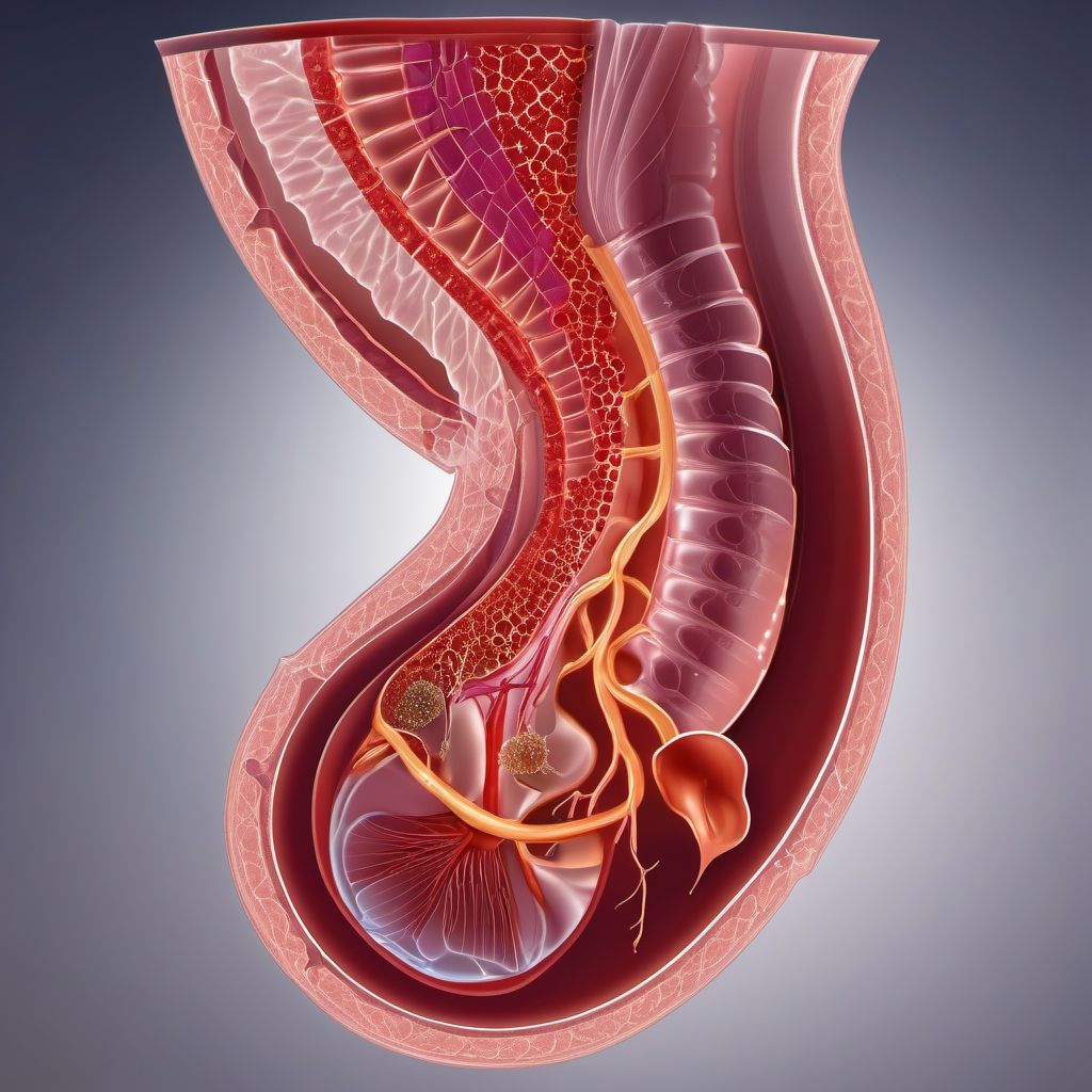 Laceration of splenic vein digital illustration