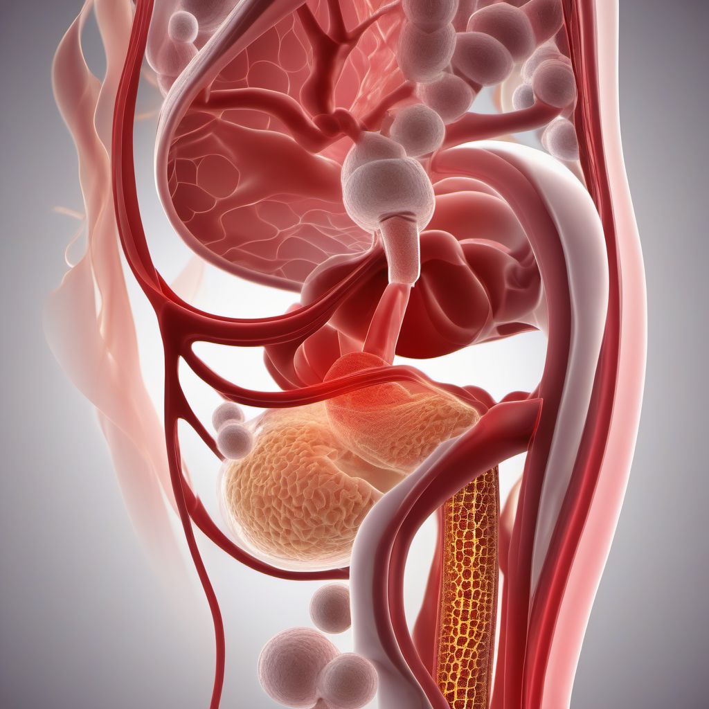 Injury of inferior mesenteric vein digital illustration