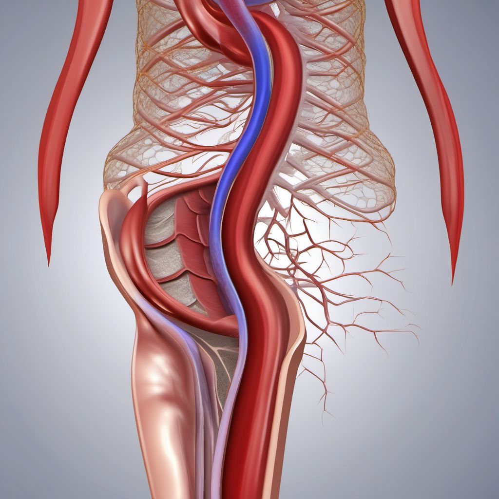 Unspecified injury of inferior mesenteric vein digital illustration