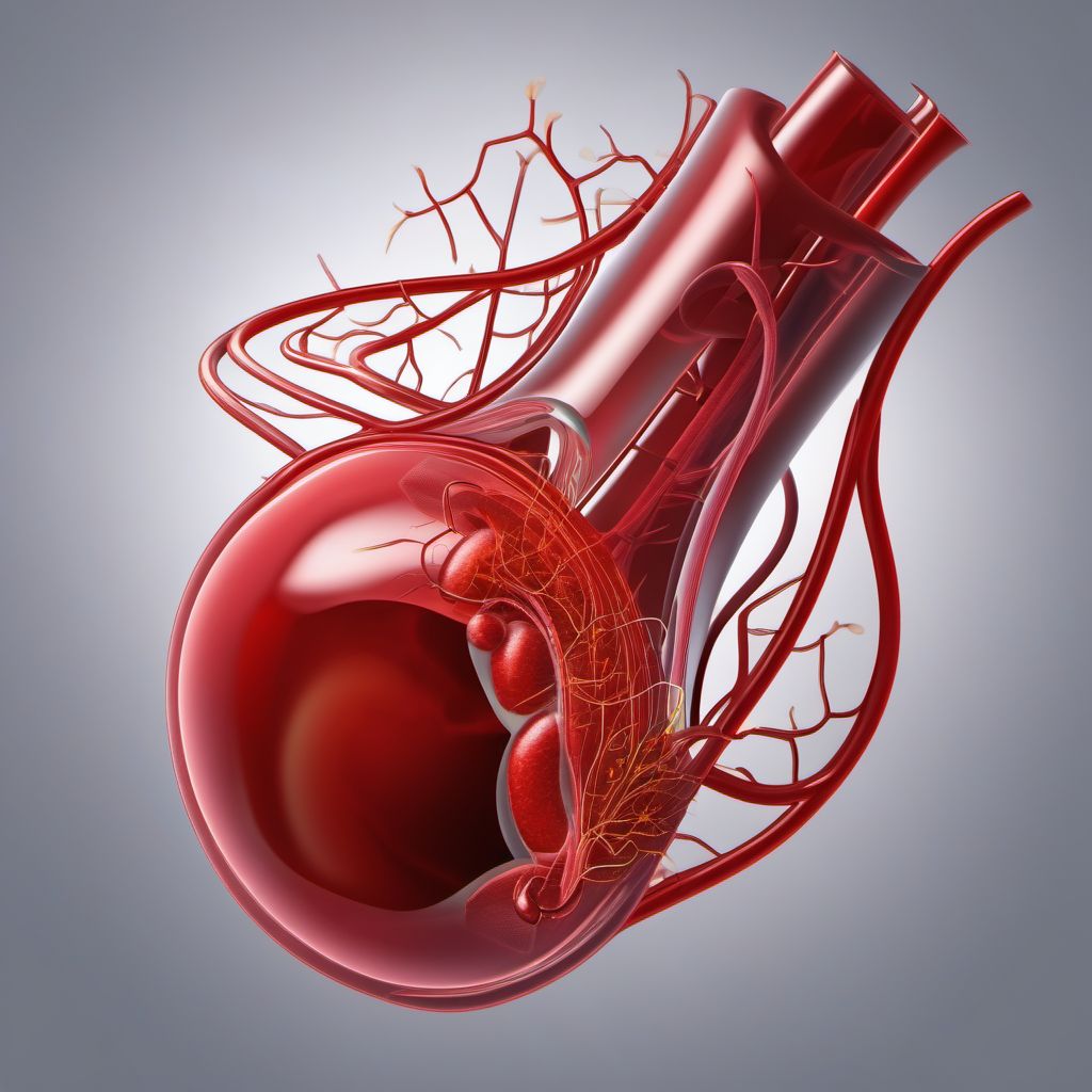 Unspecified injury of right renal artery digital illustration