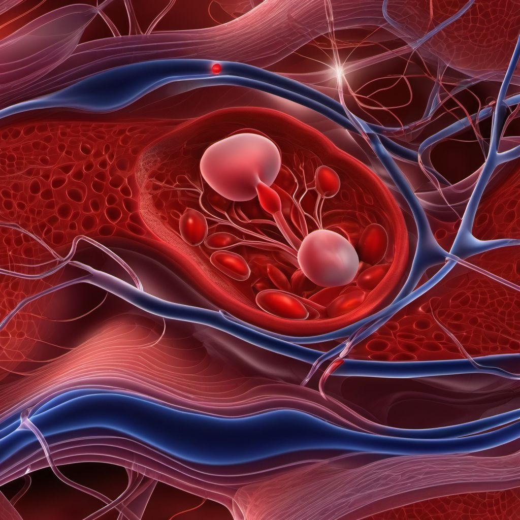 Unspecified injury of left renal artery digital illustration