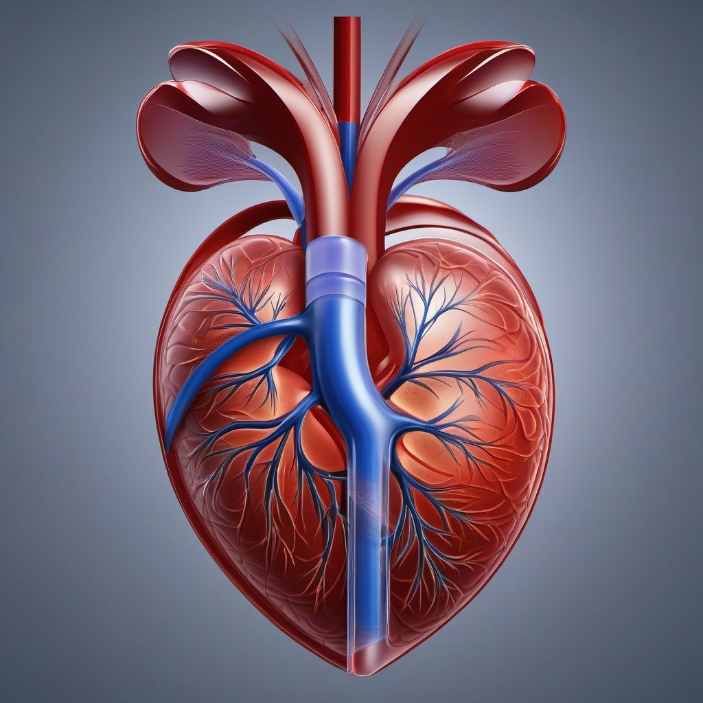 Unspecified injury of right renal vein digital illustration