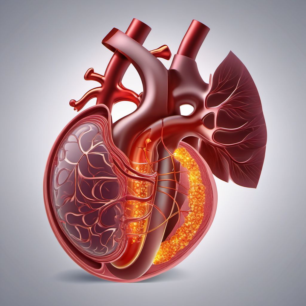 Unspecified injury of left renal vein digital illustration