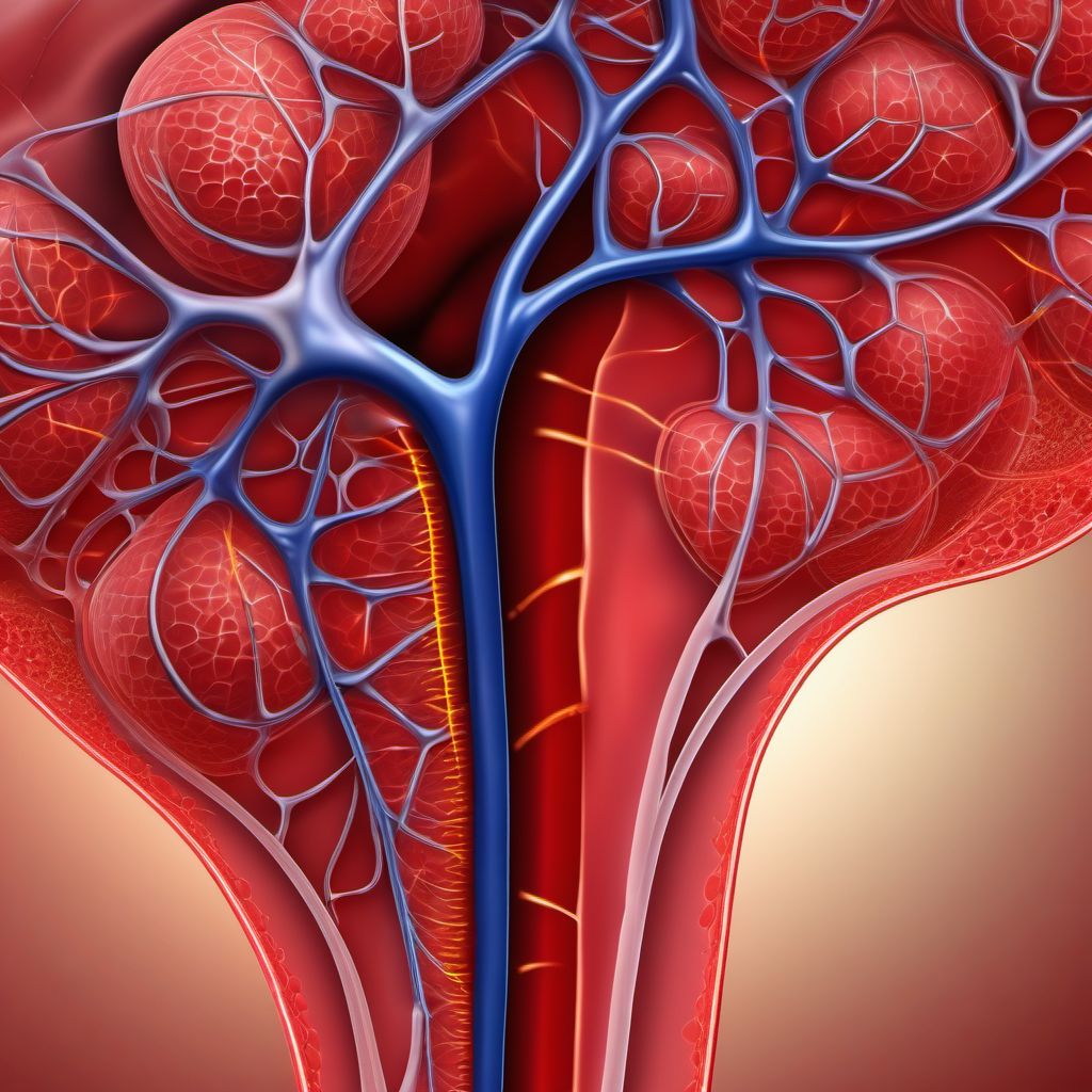 Unspecified injury of unspecified renal vein digital illustration