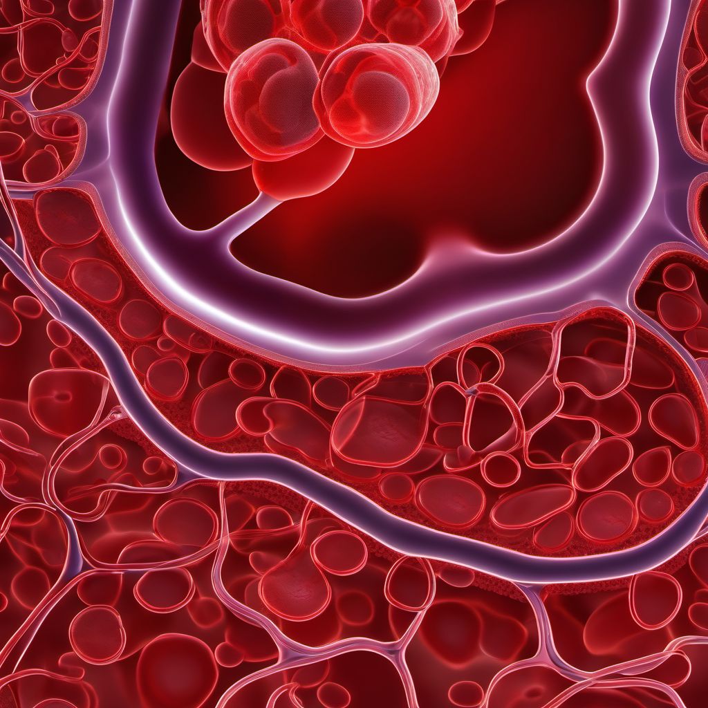 Laceration of renal blood vessel digital illustration