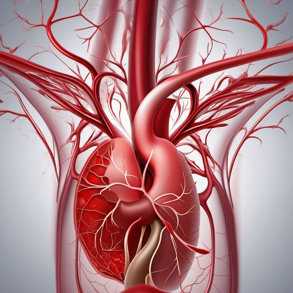 Laceration of left renal artery digital illustration