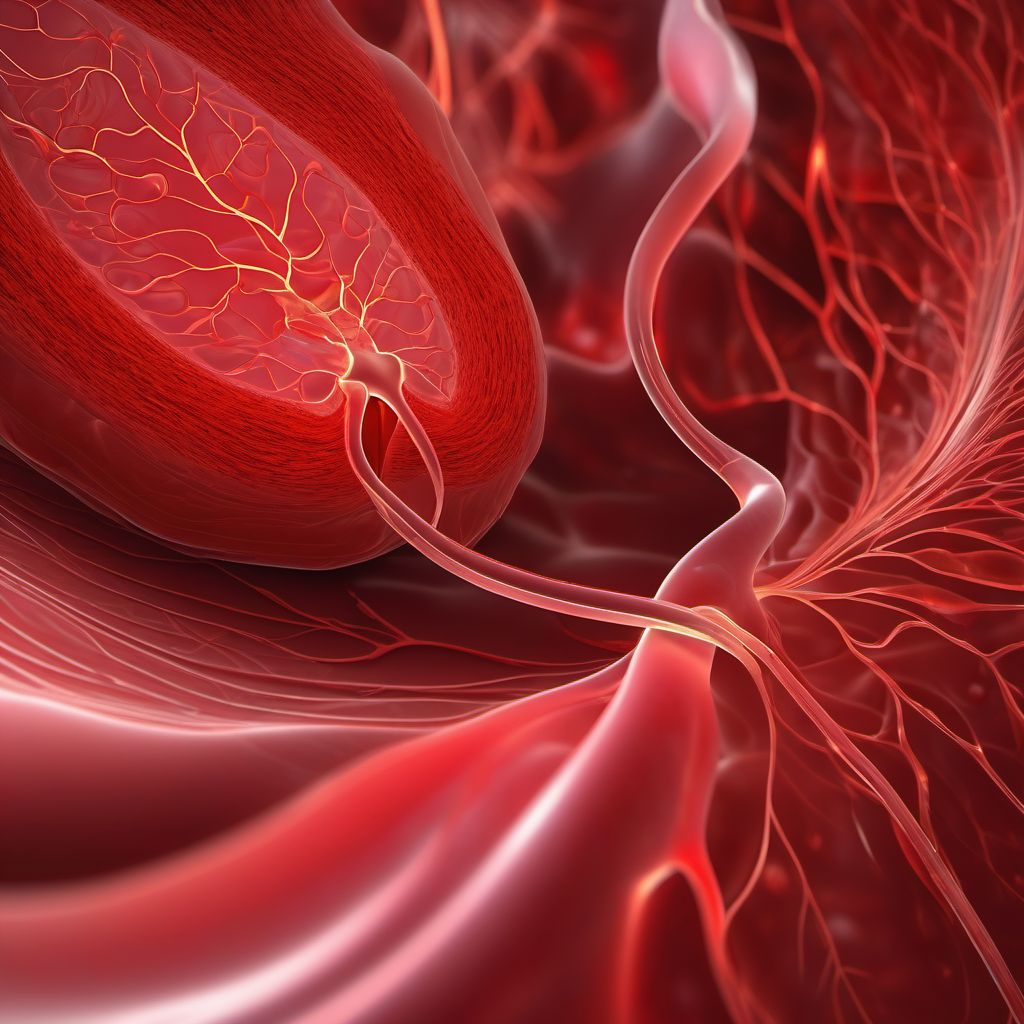 Laceration of unspecified renal artery digital illustration