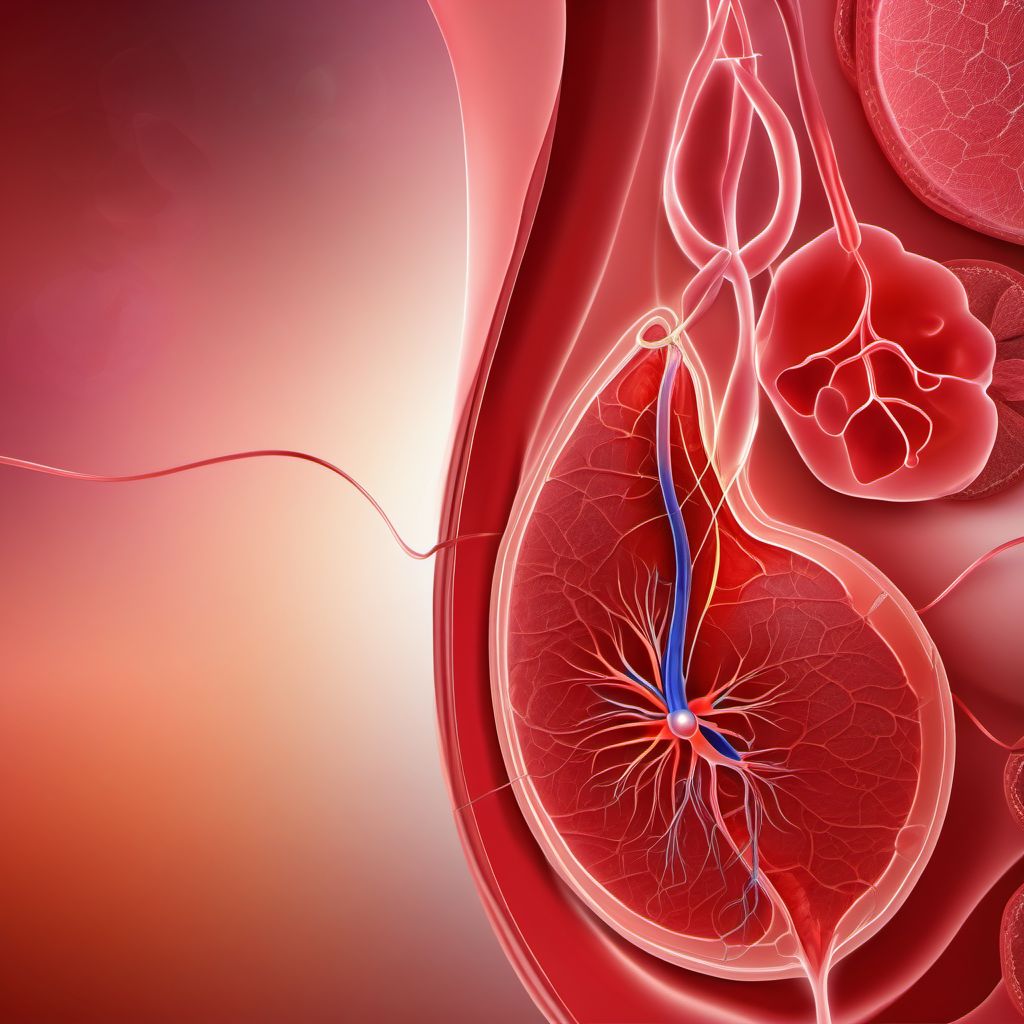 Laceration of right renal vein digital illustration