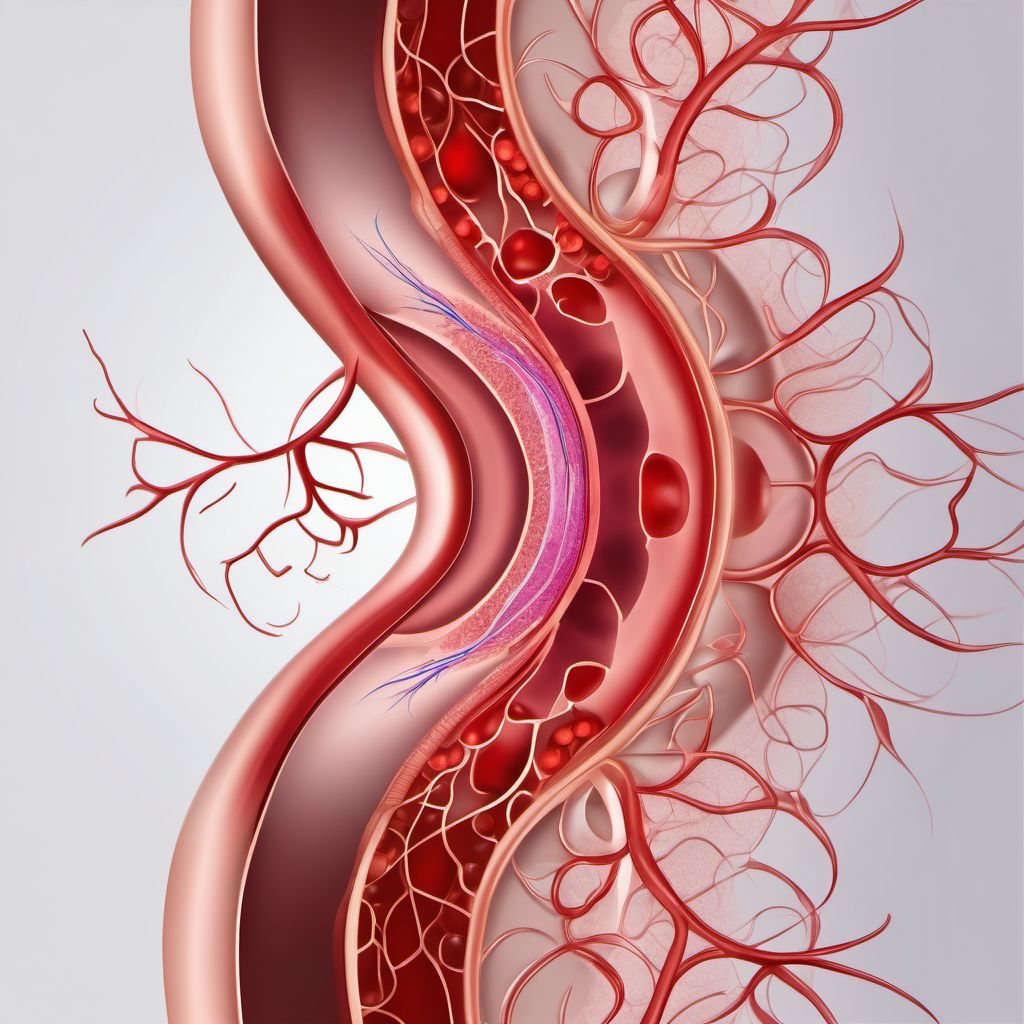 Laceration of left renal vein digital illustration