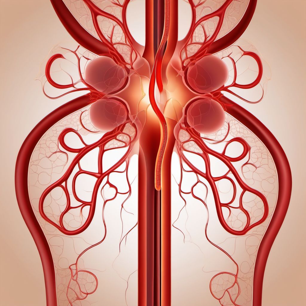 Laceration of unspecified renal vein digital illustration