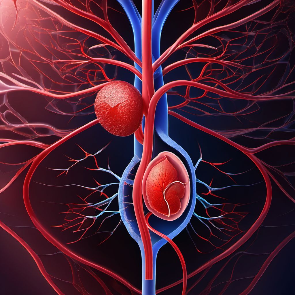 Other specified injury of left renal artery digital illustration