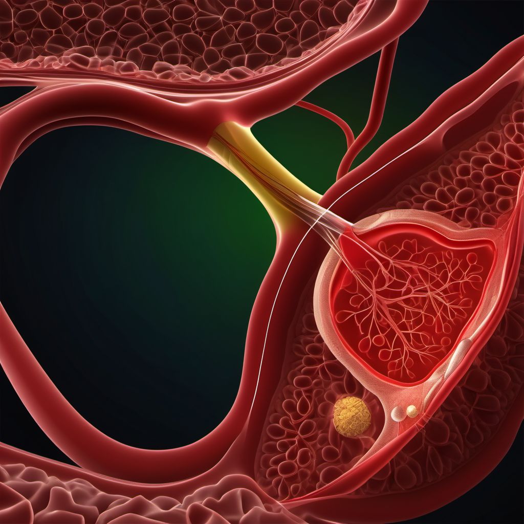 Other specified injury of right renal vein digital illustration