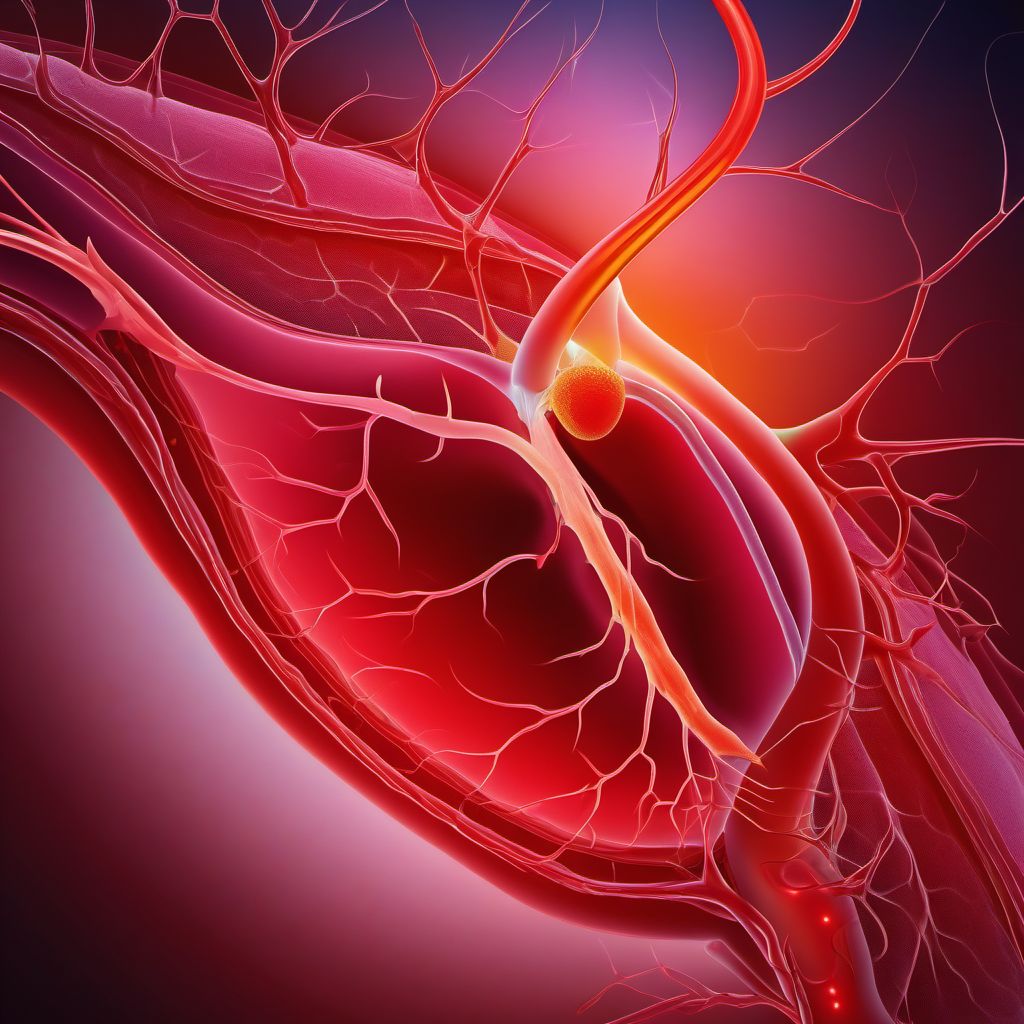 Other specified injury of left renal vein digital illustration