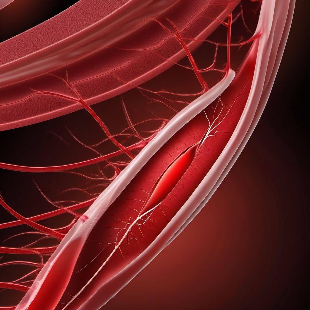 Injury of right iliac artery digital illustration