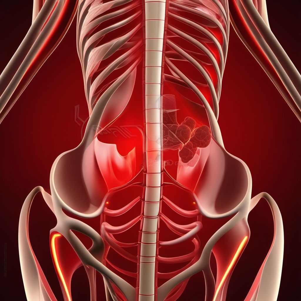 Injury of left iliac artery digital illustration