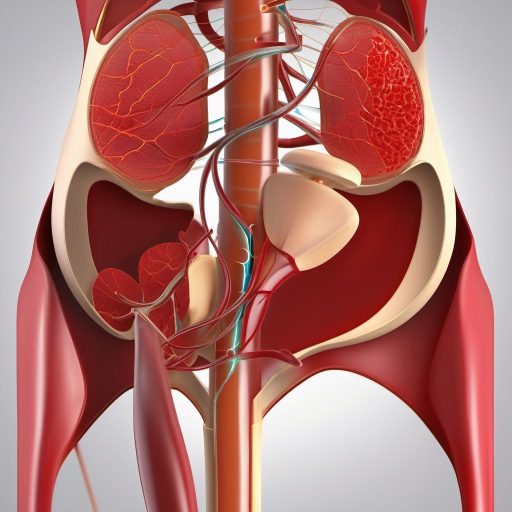 Injury of unspecified iliac artery digital illustration