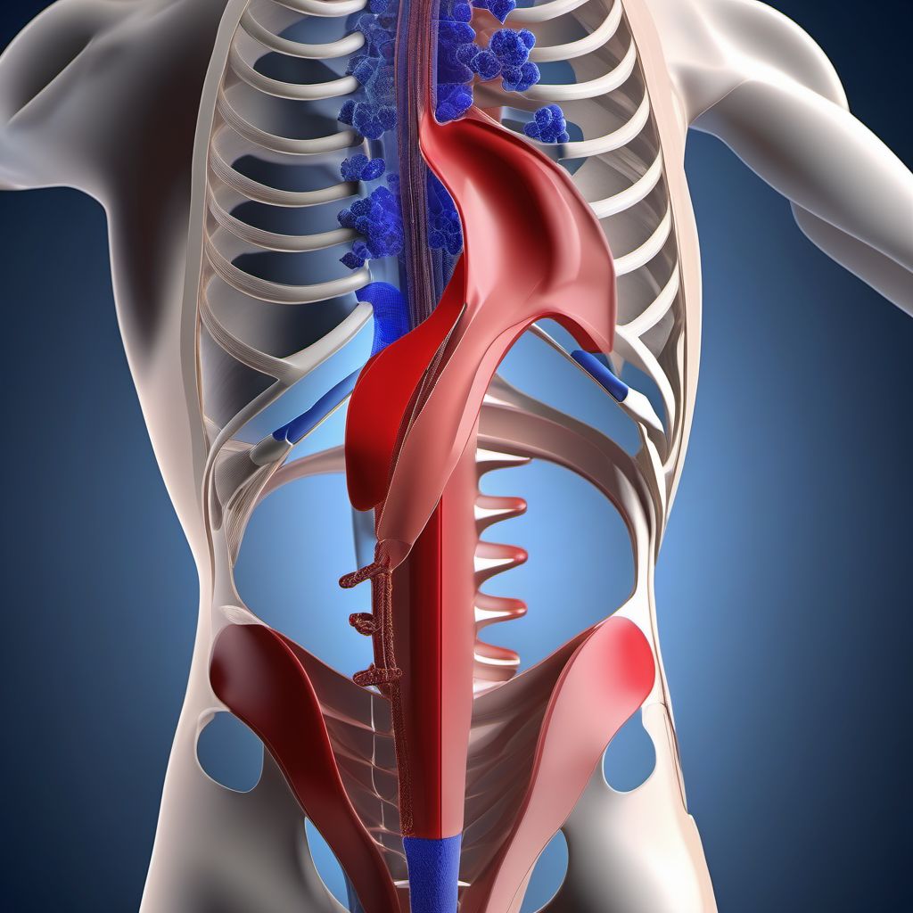 Injury of right iliac vein digital illustration