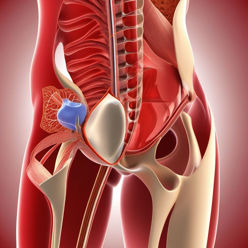 Injury of left iliac vein digital illustration