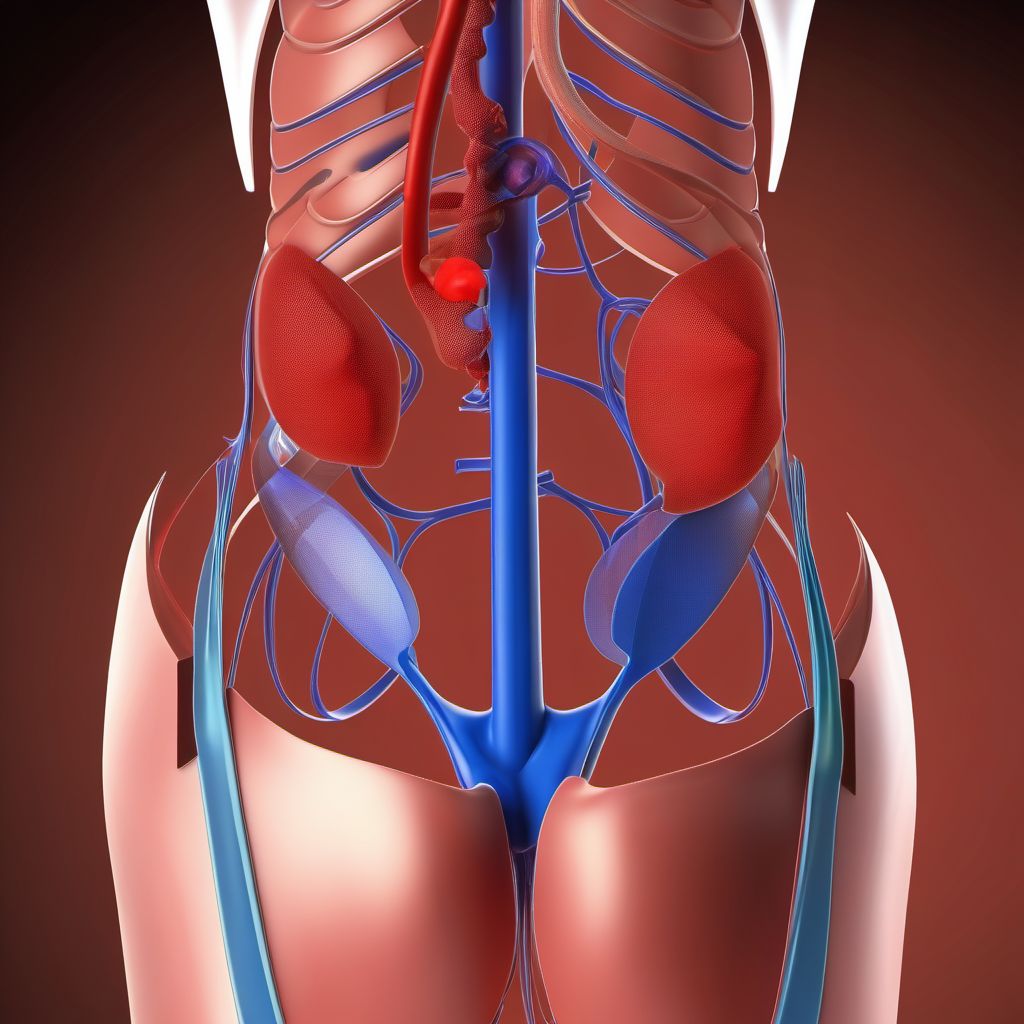 Injury of unspecified iliac vein digital illustration