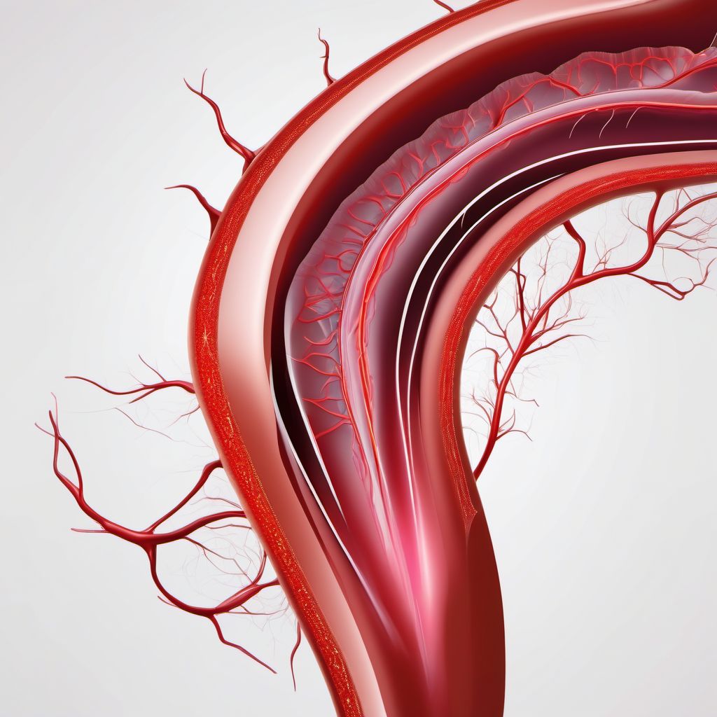 Injury of uterine artery or vein digital illustration