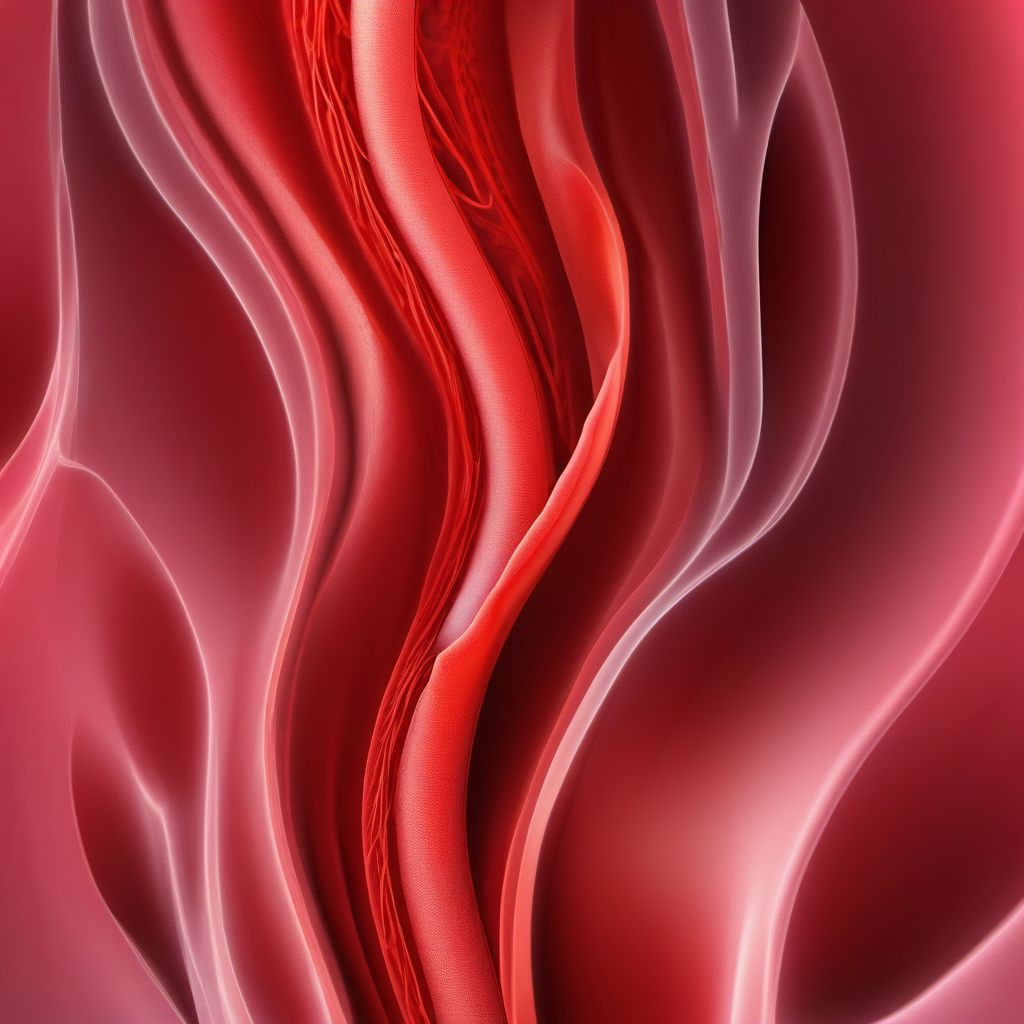 Injury of left uterine vein digital illustration