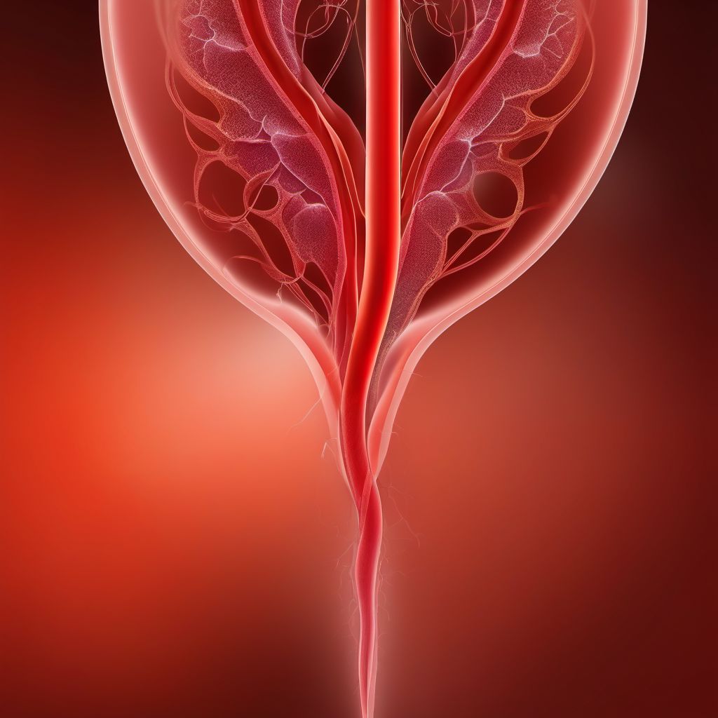 Injury of unspecified uterine vein digital illustration