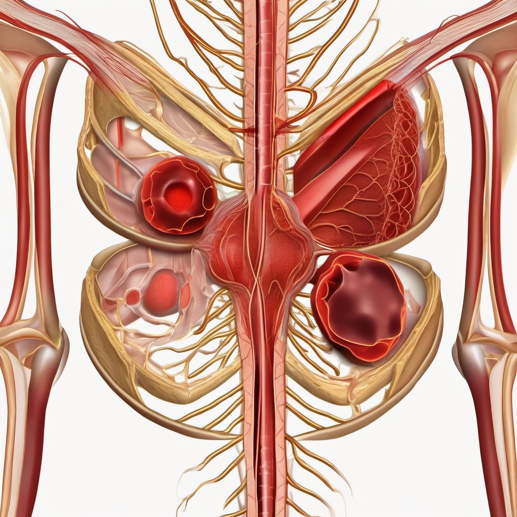 Laceration of other blood vessels at abdomen, lower back and pelvis level digital illustration