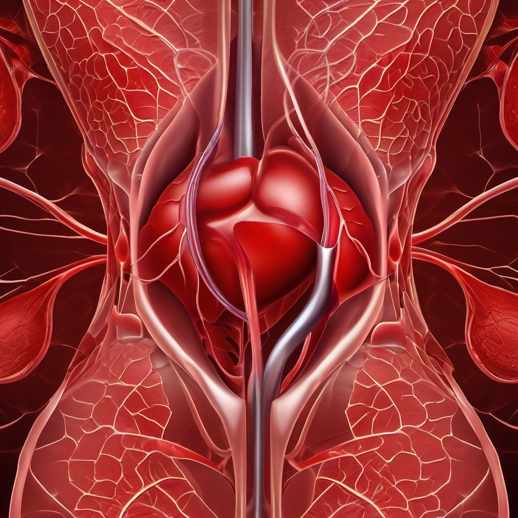 Laceration of unspecified blood vessel at abdomen, lower back and pelvis level digital illustration