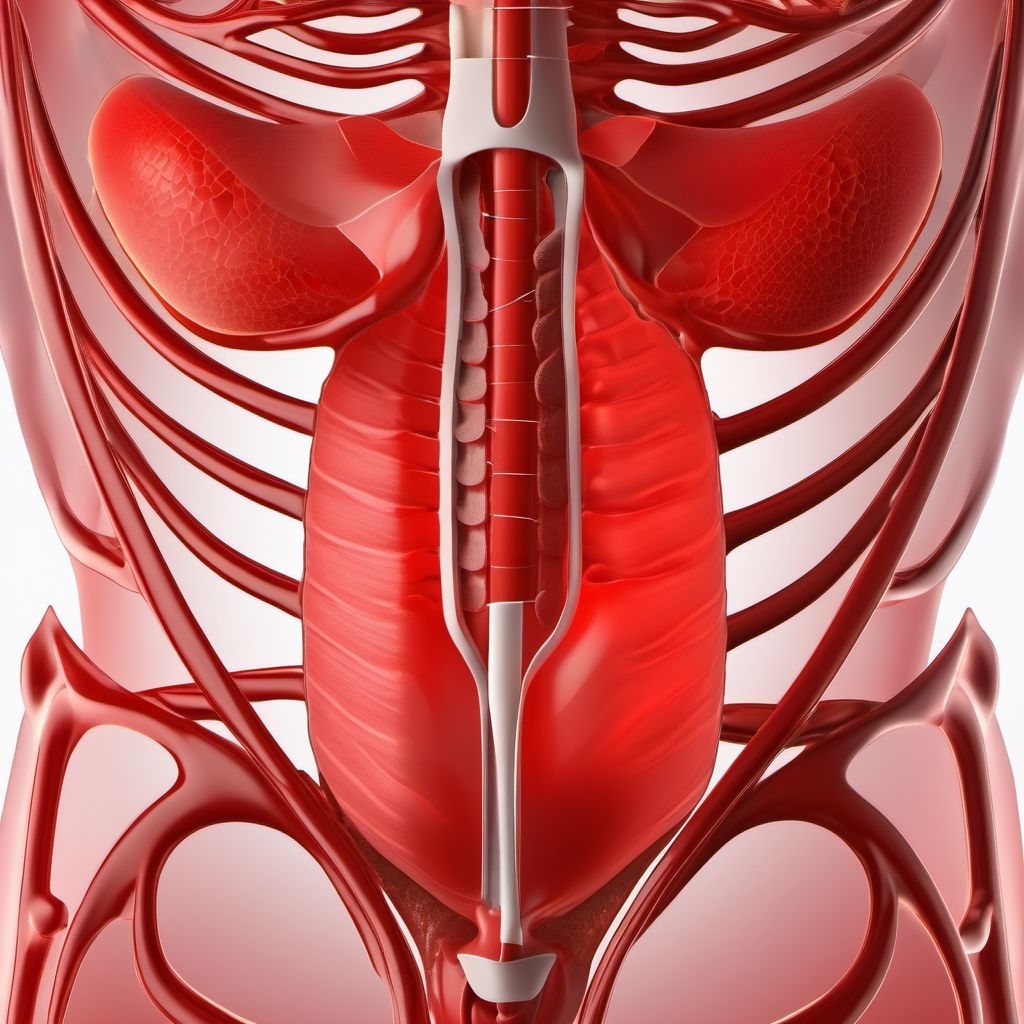 Other specified injury of unspecified blood vessel at abdomen, lower back and pelvis level digital illustration