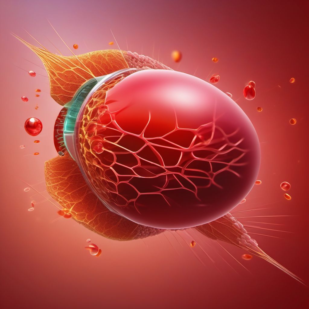 Superficial (capsular) laceration of spleen digital illustration