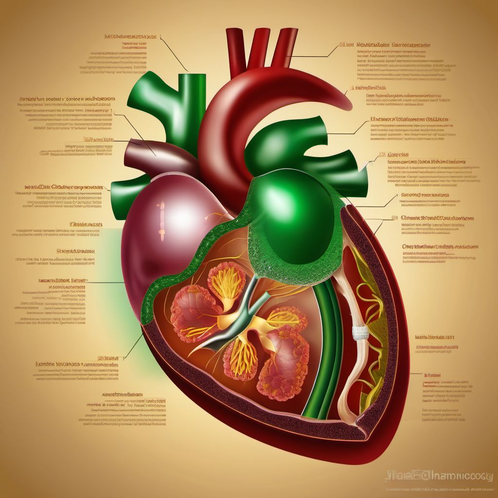 Injury of liver and gallbladder and bile duct digital illustration