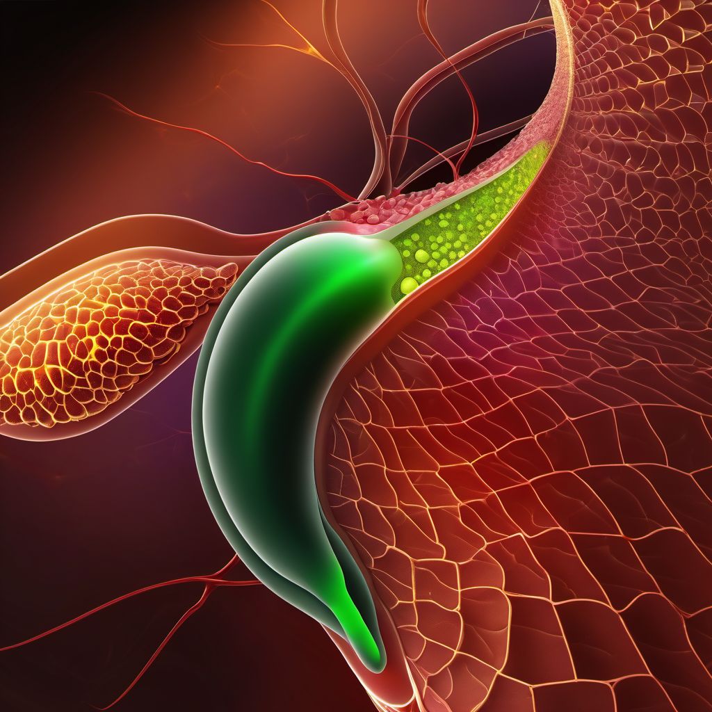 Laceration of gallbladder digital illustration