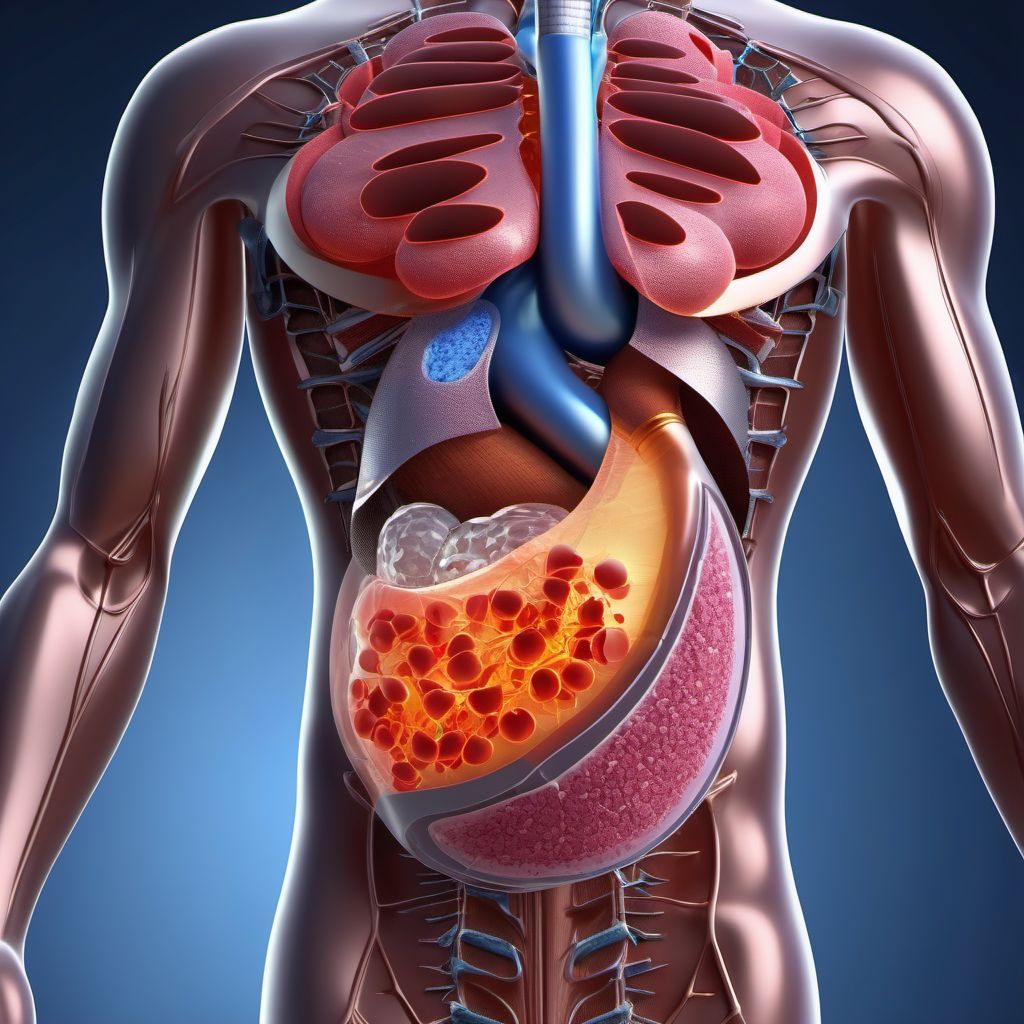 Laceration of body of pancreas, unspecified degree digital illustration