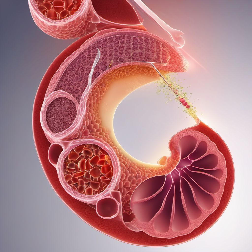 Laceration of tail of pancreas, unspecified degree digital illustration