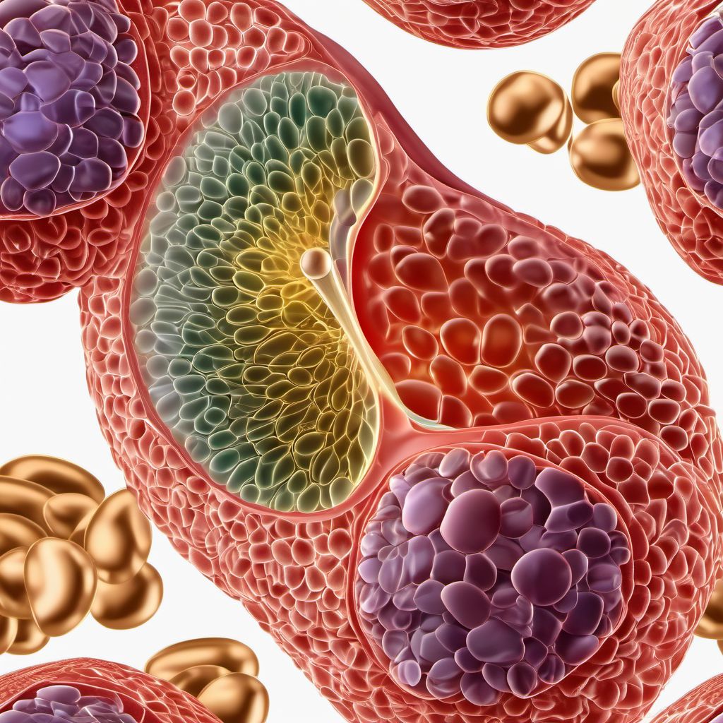 Minor laceration of body of pancreas digital illustration