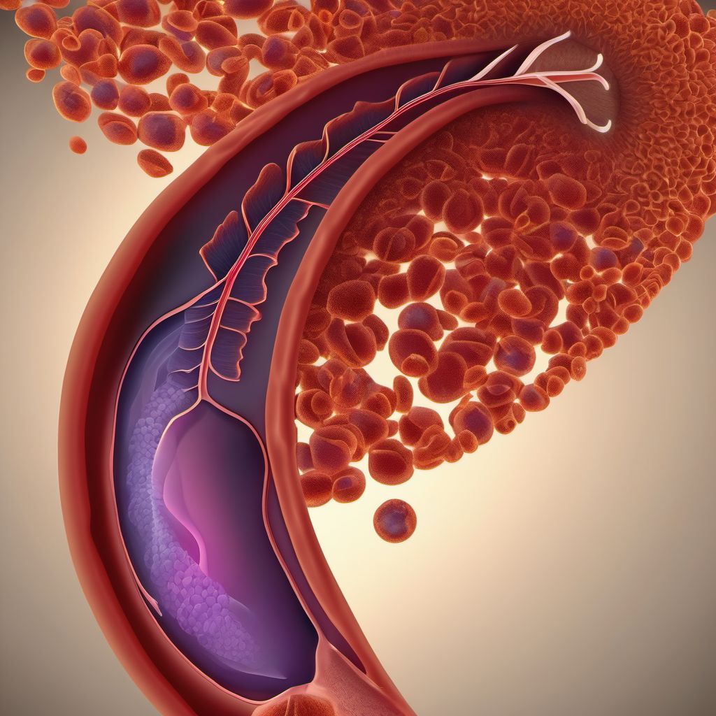 Minor laceration of tail of pancreas digital illustration