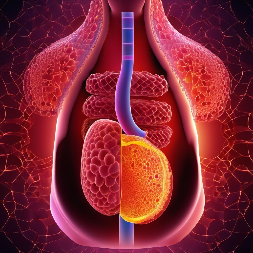 Moderate laceration of body of pancreas digital illustration