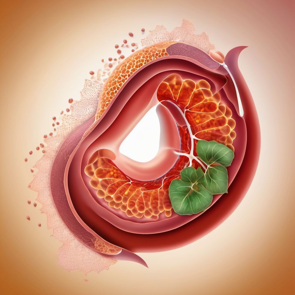 Moderate laceration of tail of pancreas digital illustration