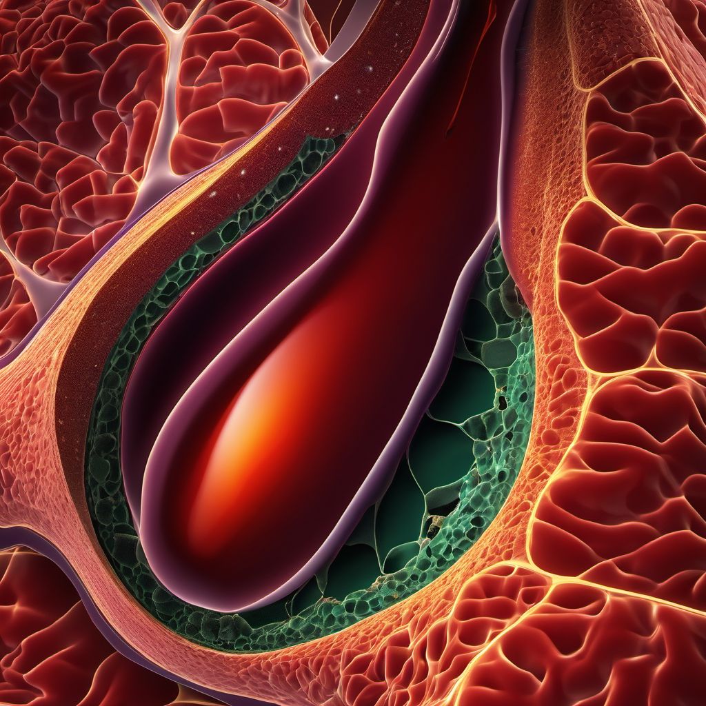 Moderate laceration of unspecified part of pancreas digital illustration