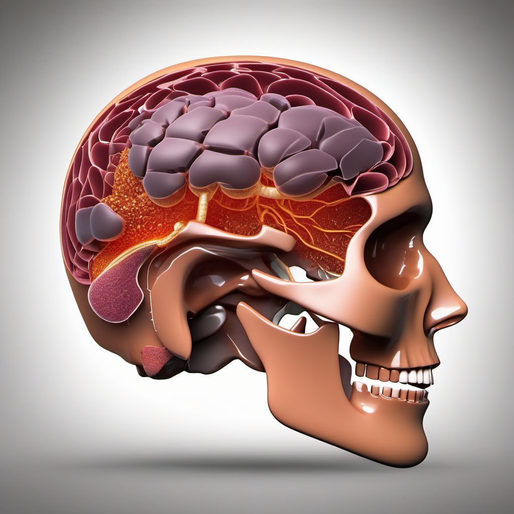 Major laceration of head of pancreas digital illustration