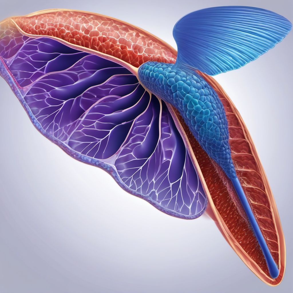 Major laceration of tail of pancreas digital illustration