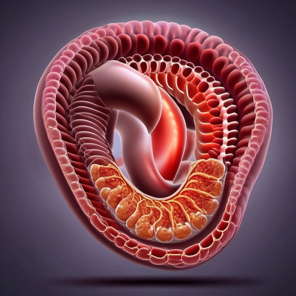 Injury of small intestine digital illustration