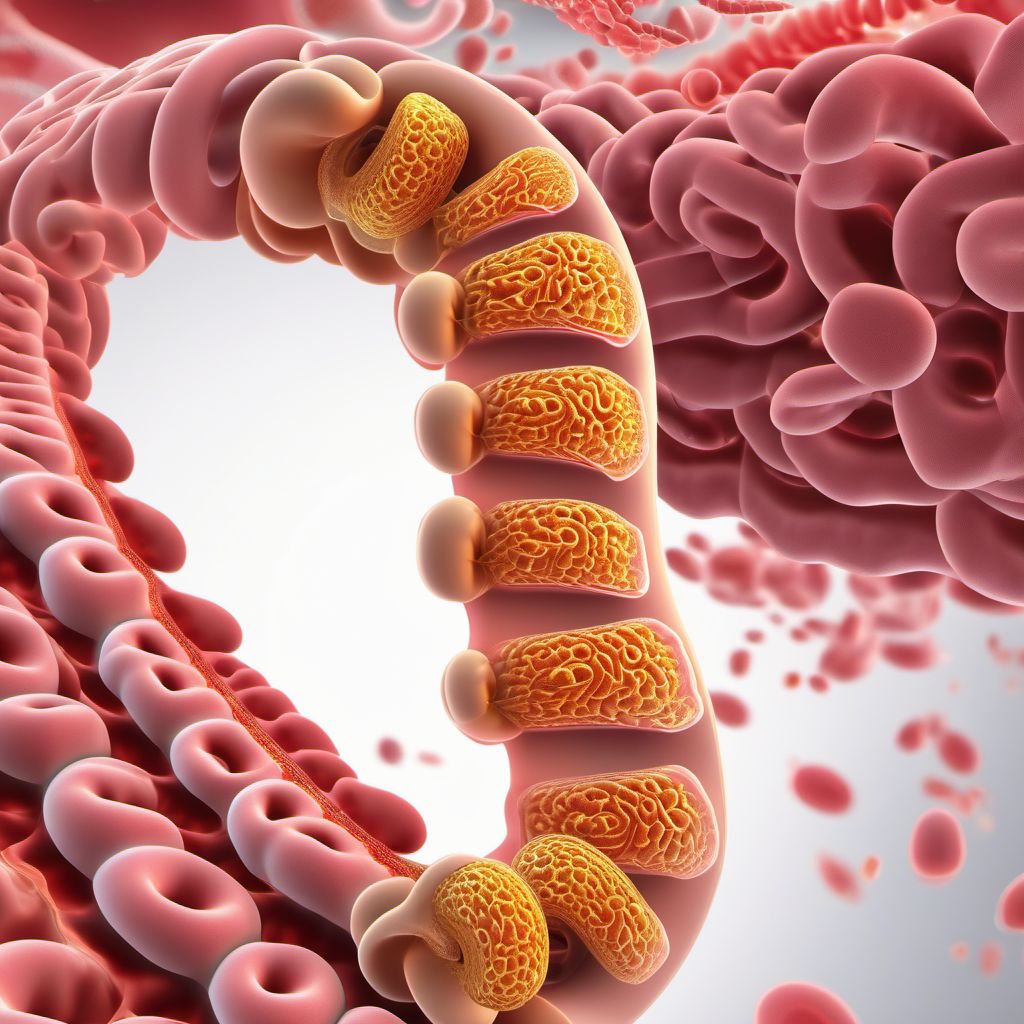 Unspecified injury of small intestine digital illustration