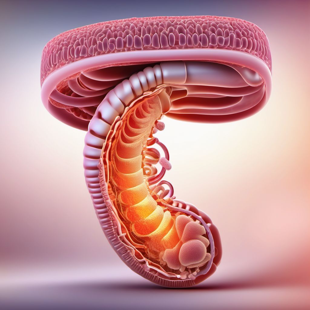 Unspecified injury of other part of small intestine digital illustration