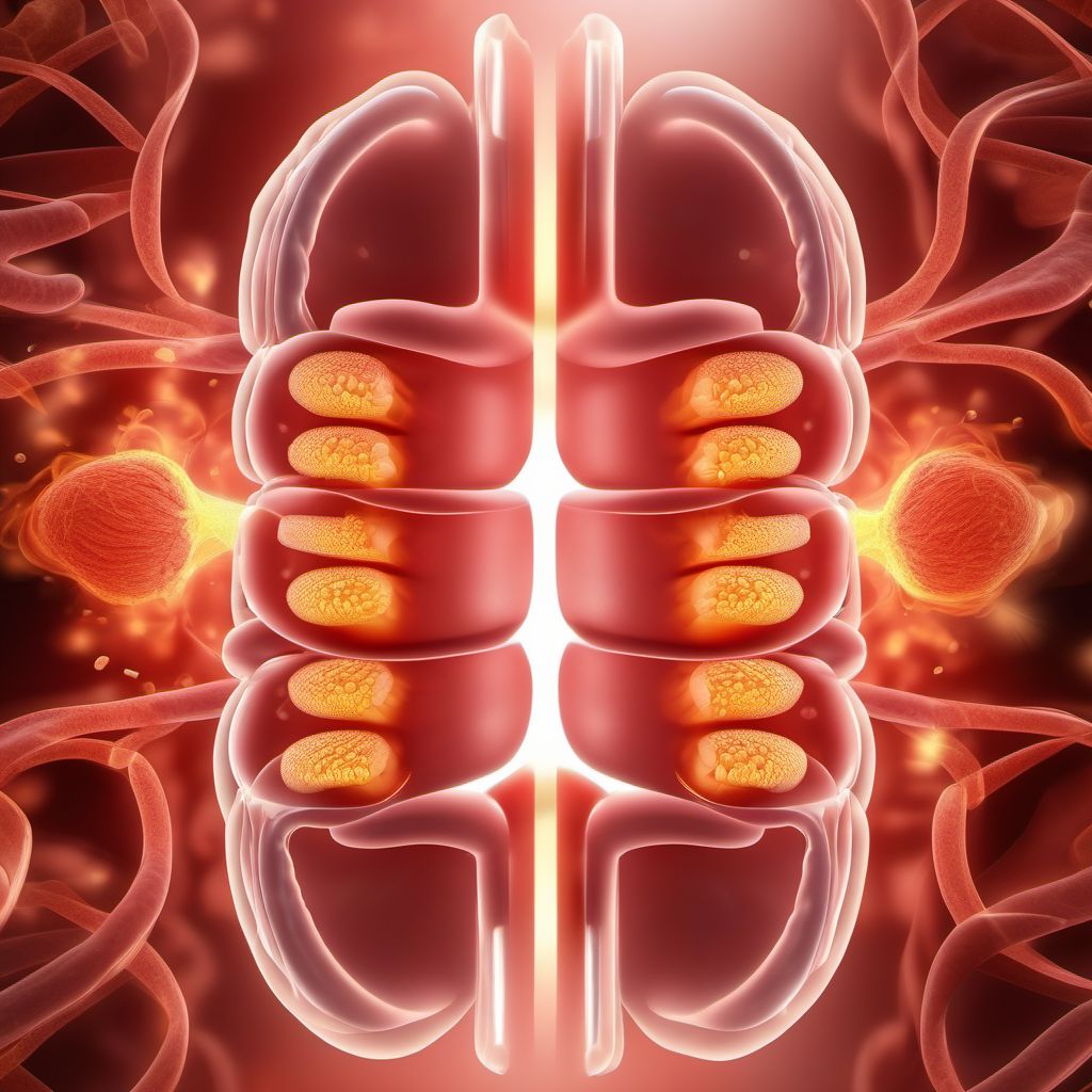 Primary blast injury of other part of small intestine digital illustration