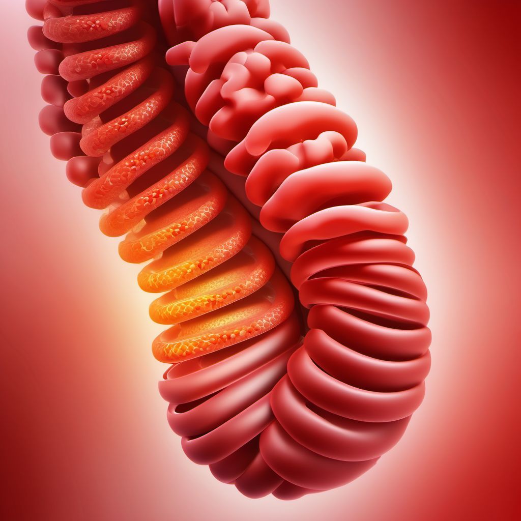 Contusion of small intestine digital illustration