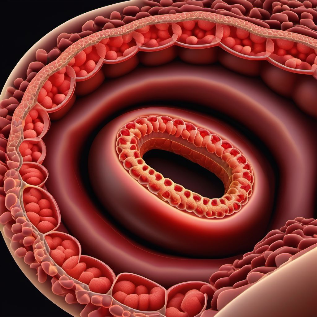 Contusion of other part of small intestine digital illustration