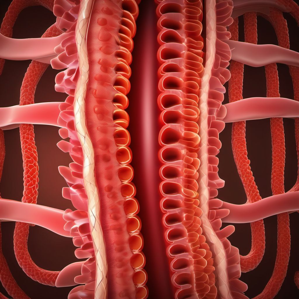 Laceration of small intestine digital illustration