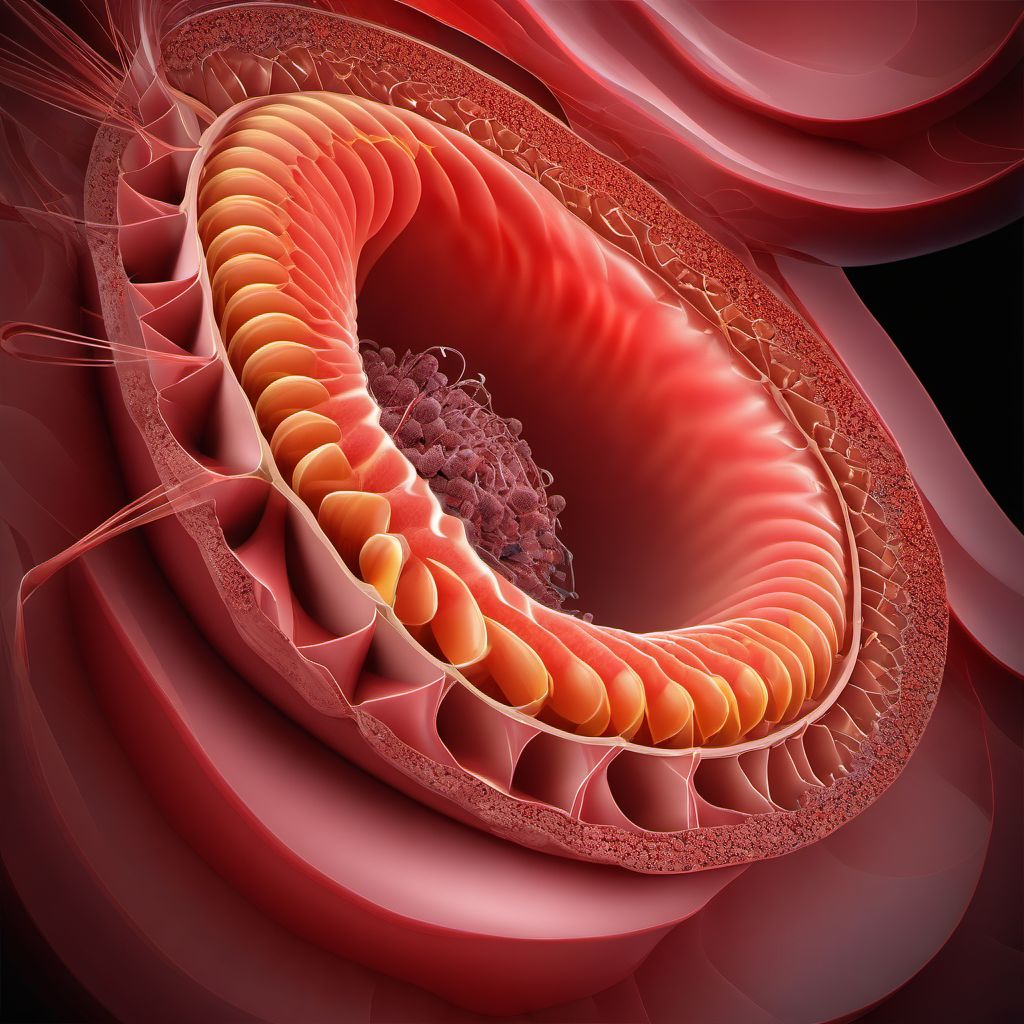 Laceration of duodenum digital illustration